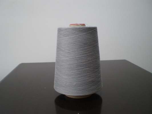 Grey Carbon Fiber Yarn Ring Spun Thread For Knitting , Weaving